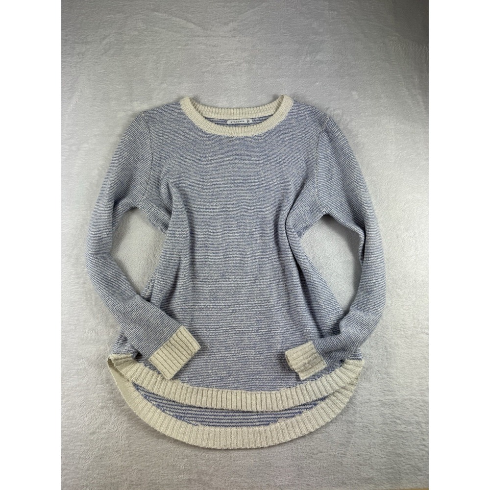 Stitch Fix Blue & White Knit Sweater Size‎ L Coastal Beach Nantucket Cozy Soft